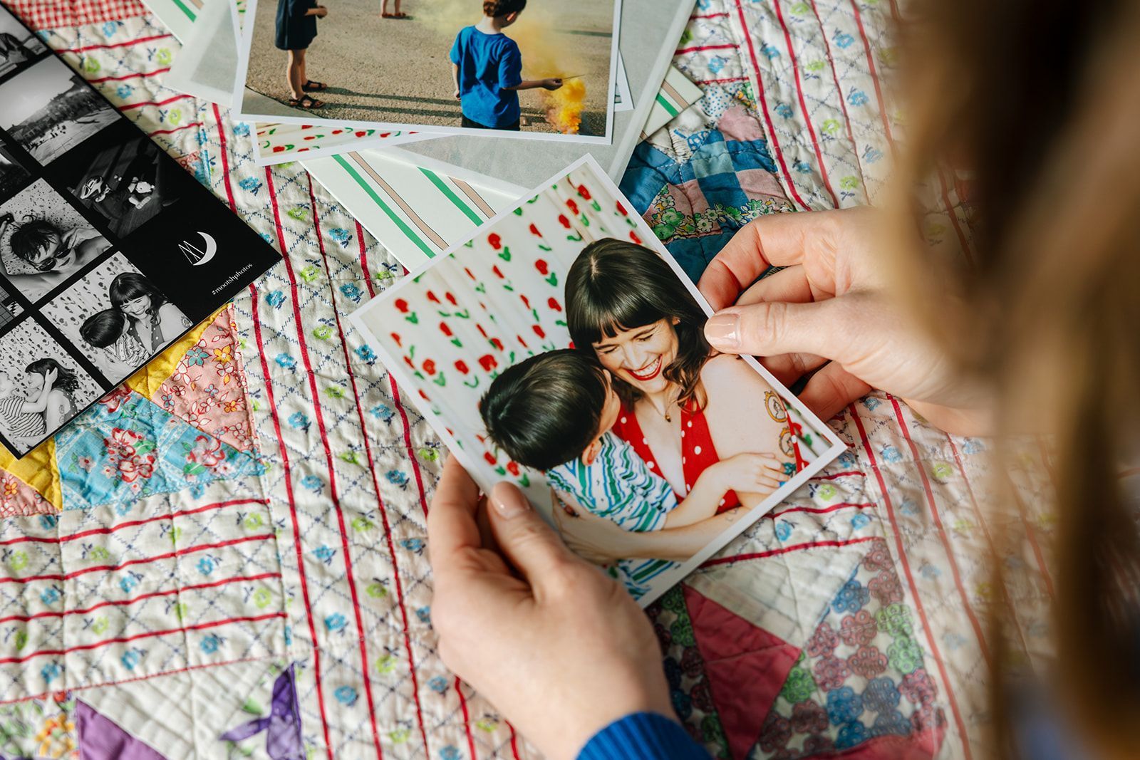 Mother and son printed photo